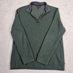 Men's Tasso Elba‎ Green Dotted Quarter Zip Long Sleeve Pullover Shirt Size Small
